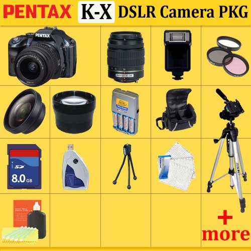 Pentax K-x Digital SLR Camera Kit (Blue) - with 18-55mm Da Lens + Huge Accessories Package Including Wide Angle Macro Lens + 2x Telephoto + 3 Pc Filter KIT + 8gb Sdhc Memory Card + Aa Batteries with Charger + Carrying Case + Tripod & Much More!! Pentax K-x Digital SLR Camera Kit (Blue) - with 18-55mm Da Lens + Huge Accessories Package Including Wide Angle Macro Lens + 2x Telephoto + 3 Pc Filter KIT + 8gb Sdhc Memory Card + Aa Batteries with Charger + Carrying Case + Tripod & Much More!!