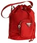 Prada Women's Nylon Drawstring Handbag, Red