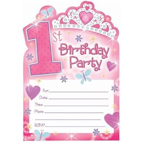 1st Birthday Princess Postcard Invitations (20 count)