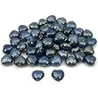 Metallic Blue Glass Heart Beads Beading 12mm Approx 50