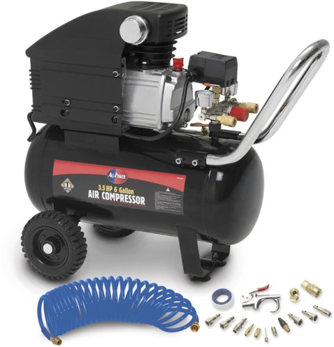 All Power America APC4016 3.5 Horsepower 6 Gallon 115 PSI Air Compressor With 15 Accessories