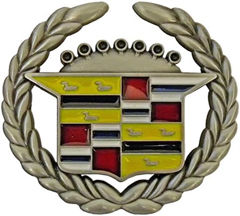 Cadillac Belt Buckle, Die Cast, Pewter Finish with Enamel