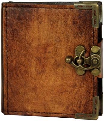 Plain Refillable Leather Journal / Diary / Lock / Brown Vintage Style / Notebook / Plain Paper Pocket Book Women Men Children Office Work