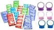 Trojan Condoms Variety Pack and Six Vibrating Stay Hard Cock Rings