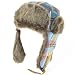 New Faux Fur Plaid Trooper Trapper Pilot Ski Hat Medium Large Turquoise Blue