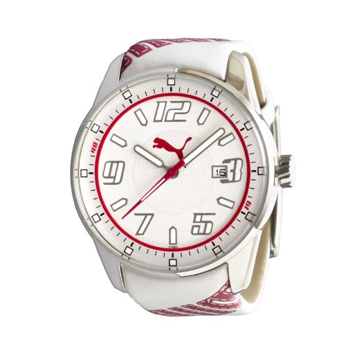 PUMA Women's PU101822001 Race Cat 3-Hand-Date White Dial Watch