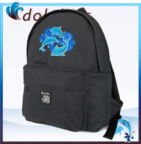 DOLPHIN Backpack Black Dolphins for Travel or School Bags - BEST QUALITY Unique Gifts For Boys, Girls, Adults, College Students, Men or Ladies