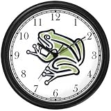 Stylized Frog Animal Wall Clock by WatchBuddy Timepieces (Slate Blue Frame)