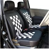 【モノトーンチェック】シートカバー 軽自動車用 フロント2枚セット SP-3
