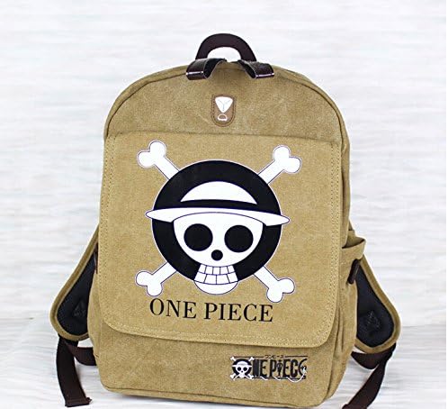 Vogue World Anime One Piece Canvas Backpack Schoolbag ,Khaki