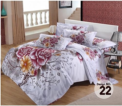 Home Textiles 3D Osaka Flower Bed Set Bedding Sets King size Reactive Printing Bedclothes Duvet Cover 3D Flat Sheet Bedspread 1000TC HT 011 No 022 Free UPS Shipping