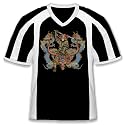 Samurai and Dragons Mens Tattoo Jersey Style T-shirt, Old School Tattoo Design Mens Sport Shirt