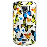 Hard Snap on Plastic SILVER With COLOR BUTTERFLY Design Sleeve Faceplate Co ....