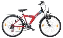 Mover 24 zoll Fahrrad mit Y Rahmen und 21 Gang rot-schwarz