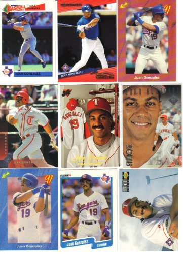 Juan Gonzalez Texas Rangers Baseball Card Lot w/Rookie Card