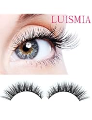 Beauty: Handmade 3D luxurious 100% Real Mink Natural Long Cross False eyelashes- Luismia? reusable Makeup Crisscross Fake eye lashes Extension- Eyelash Strips (2 Pair) - Luismia?