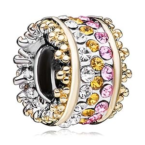 Pugster Swarovski Crystal Bead Bling Beads Fit Pandora Charm Bead Bracelet
