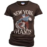 New York Giants Women's Retro Vintage T-Shirt (Black Wash, Medium)