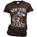 New York Giants Women's Retro Vintage T-Shirt (Black Wash, Large)