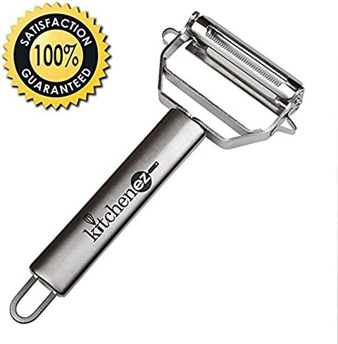 Julienne/Vegetable Peeler & Multi-Purpose Decorative Kitchen Tool With Recipe eBook & How-To Videos