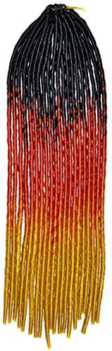 Colorlife 1 Pack 20" Black Orange Yellow Color Soft Dread Lock Crochet Braid Hair Extension Synthetic Braiding Hair