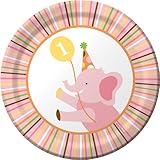 Creative Converting Sweet at One Girls Round Dessert Plates, 8 Per Package