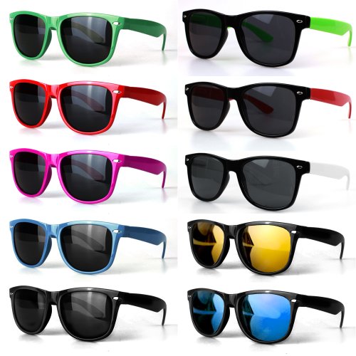 Produkt-Bild: MasQline Wayfarer Sonnenbrille Brille Retro 80er mit Brillenputztuch