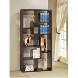 Display Bookcase Contemporary Style in Cappuccino Finish