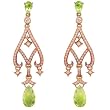 1.10ctw Diamond & Lemon Quartz Earrings (H/VS-SI) in 18k Rose Gold