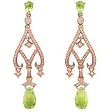 1.10ctw Diamond & Lemon Quartz Earrings (H/VS-SI) in 18k Rose Gold