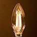 Brite Innovations Energy Saving LED Filament Candelabra Light Bulb - Dimmable - Soft White 2700K - Torpedo Tip - Exact Equivalent to Standard 40W Incandescent Chandelier Bulb (4 Watts)