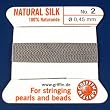 Griffin Silk Beading Cord & Needle Silver Gray Size 2
