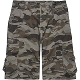BURNSIDE Ripstop Mens 23 Cargo Shorts - Camo Green