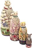 Jim Shore / Heartwood Creek Cats Nesting Boxes, 4-Piece Set