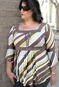 Brown 'n Yellow Victorian Lace Peasant Blouse in Plus-Sizes