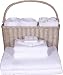 TUNBRIDGE DE LUXE Luxury 100% cotton Towel Gift Set for Two with bath sheets, hand towels and face cloths packed in a willow bottle carrier / magazine rack