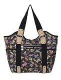 Designer Handbag - Puppy Love Design Hand Bag (Dog Print Purse) - Black