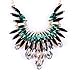 Qiyun (TM) Angel's Wing Green Fringe Dangle Crystal Beaded Charm Choker Necklace
