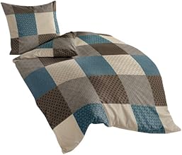 Bierbaum 6277_04 Feinbiber-Bettw&auml;sche Dessin 135 x 200 cm + 80 x 80 cm, mokka