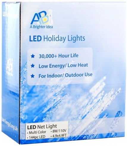 ABI 144-LED Christmas Lights Netting Outdoor Net Light, 8-Modes (Multi-Color)
