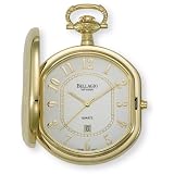 Bellagio bel tempo Regale Series Swiss Quartz Gold Tone Pocket Watch w Built-in Stand and Chain #... by Bellagio