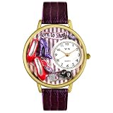Whimsical Watches Unisex G1010005 Shoe Shopper Purple Leather Watch