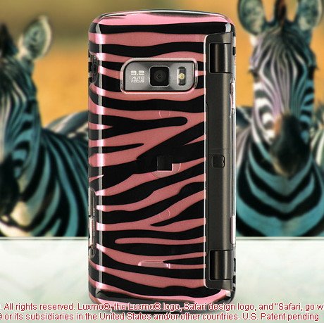 Premium Hard Designer Crystal Snap-on Case for LG enV Touch Voyager II VX11000 - Cool Safari Pink Zebra Design