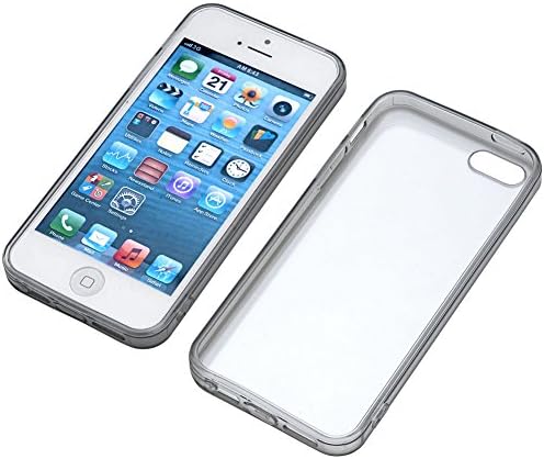 iPhone 5 5s case-Yerwal Plain Soft Silicone Clear Case Cover Hybrid Color For iPhone 5 5G 5s-Black