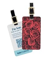 GoCodes Smart QR Bar Code Luggage Tag - Romantic Roses One Size