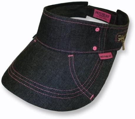 Hothead Large Brim Sun Visor Hat - Denim in Black