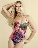Spiegel One-PIece Tropical-Print Bandeau Swimsuit