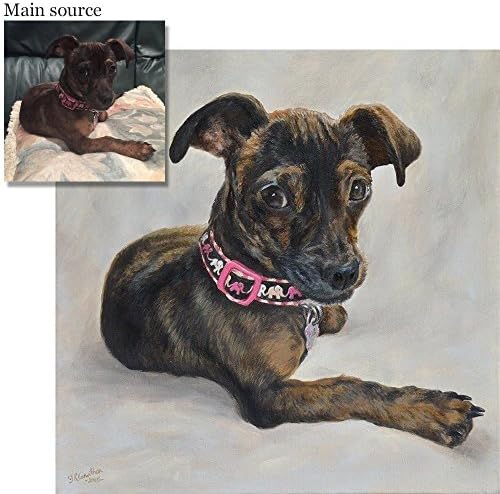 Custom Dog portrait, Pet portrait, Dog Painting, Toy dog - oil painting on canvas, from your photographs - sample item. 50% deposit option. Please Amazon message me to create your custom order.
