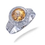 3 CT Bezel Set Citrine Ring In Sterling Silver (Available in Sizes 5-9)