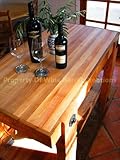 Butcher Block Center Island w/ Shelf, Wine Bottle & Glass Rack By Wine Barr ....